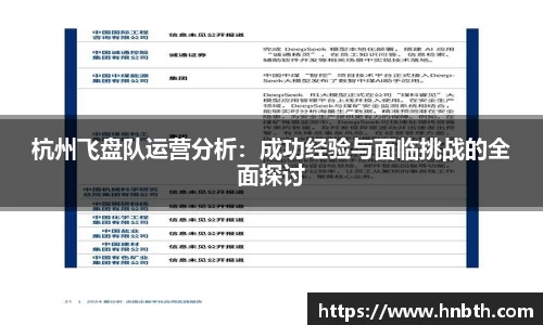杭州飞盘队运营分析：成功经验与面临挑战的全面探讨